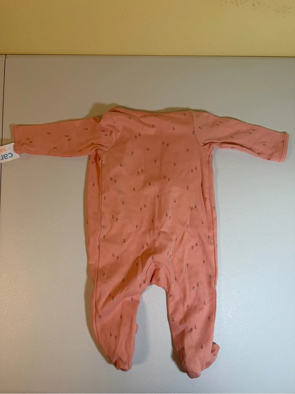 Cat & Jack Little Sister Pink Baby One-Piece Footed Sleeper NWT size 6 months